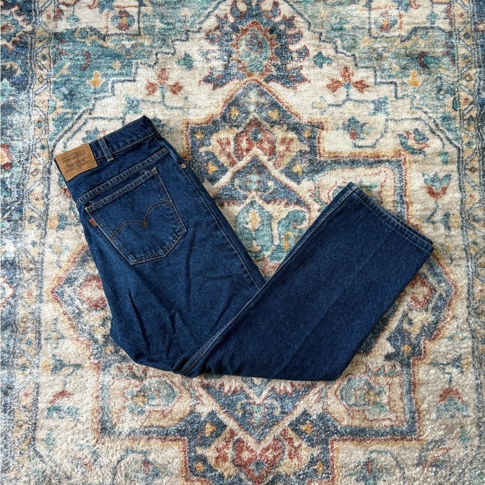 Vintage Levi’s 619 Darkwash Orange Tab Jeans Size 34